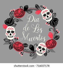 Dia de los muertos. Day of The Dead. Vector design element for invitation, banner, card, poster, flyer, web and other users.