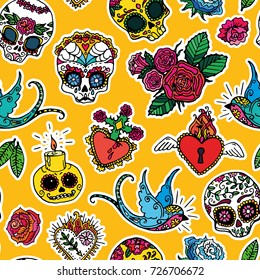 Dia de los Muertos / Day of the Dead seamless pattern