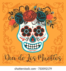 Dia de los muertos. Day of The Dead. Vector design element for invitation, banner, card, poster, flyer, web and other users.