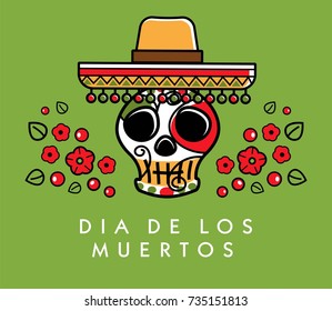 Dia de los muertos. Day of The Dead vector poster