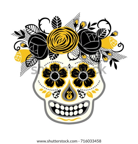 Dia de los muertos. Day of The Dead. Vector design element for invitation, banner, card, poster, flyer, web and other users.