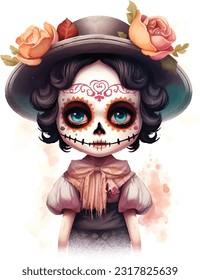 Dia DE Los Muertos face painting, Mexican Holiday, costume