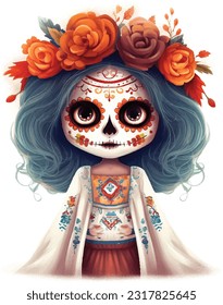 Dia DE Los Muertos Gesichtsbemalung, mexikanischer Feiertag, Kostüm