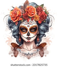 Dia DE Los Muertos Gesichtsbemalung, mexikanischer Feiertag, Kostüm