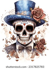 Dia DE Los Muertos Gesichtsbemalung, mexikanischer Feiertag, Kostüm