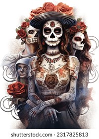 Dia DE Los Muertos Gesichtsbemalung, mexikanischer Feiertag, Kostüm