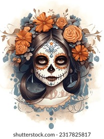 Dia DE Los Muertos face painting, Mexican Holiday, costume