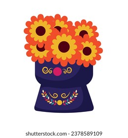 dia de los muertos flowers vector isolated