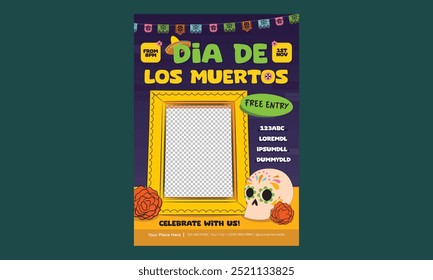 Dia De Los Muertos Flyer Ilustração vetorial