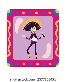 dia de los muertos mariachi picture vector isolated