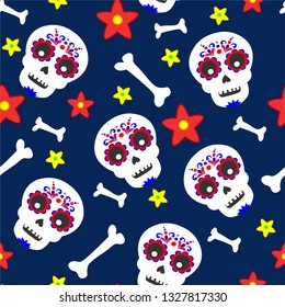 
Dia de los Muertos. Mexican invitation to the Day of the Dead. vector illustration skull pattern