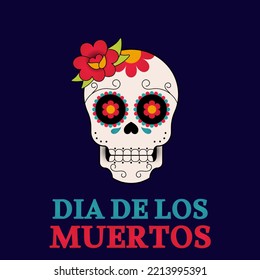 dia de los muertos or mexican day of the dead traditional senorita skull