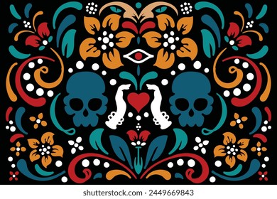 dia de los muertos mexican colorful background