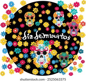 dia de los muertos ilustração do vetor mexicano. Bom para banner, cartaz, cartão comemorativo, cartão de festa, convite, modelo, publicidade, folhetos, folhetos e benners de anúncios e mídias sociais