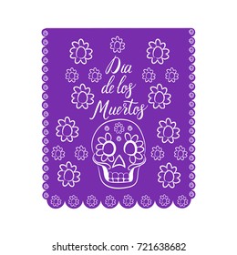 Dia de los Muertos. Mexican Day of the death spanish text decoration