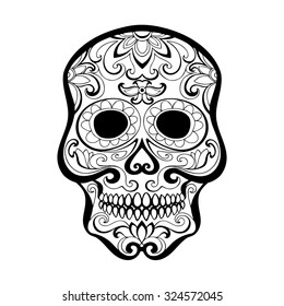 Dia de los Muertos Mexico , Halloveen, vector drawing skull for design