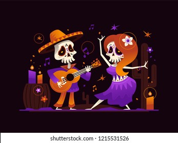 Dia de los Muertos - modern flat design style illustration