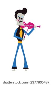 dia de los muertos musician skeleton vector isolated