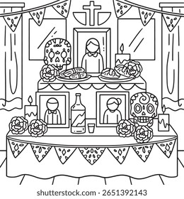Dia de los Muertos Ofrenda Página para crianças 