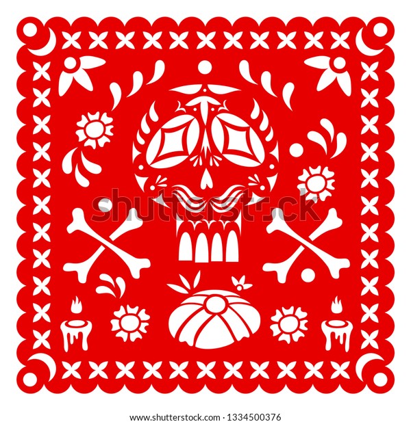 Dia De Los Muertos Papercut Skull Stock Vector Royalty Free 1334500376 Shutterstock 3976