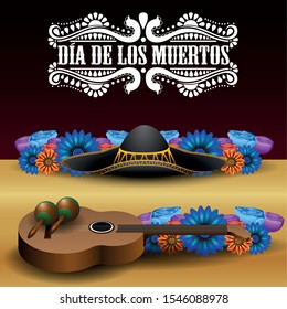 Dia de los muertos poster - Vector illustration