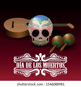 Dia de los muertos poster - Vector illustration