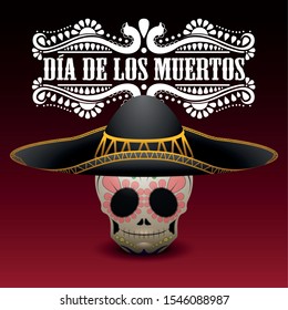 Dia de los muertos poster - Vector illustration