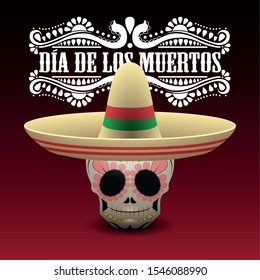 Dia de los muertos poster - Vector illustration