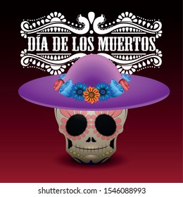 Dia de los muertos poster - Vector illustration