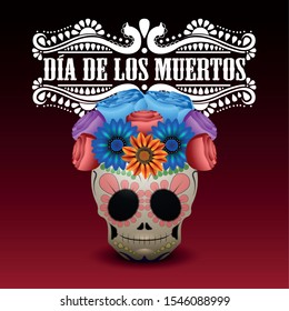 Dia de los muertos poster - Vector illustration