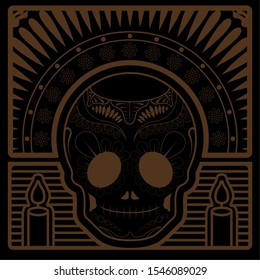 Dia de los muertos poster - Vector illustration