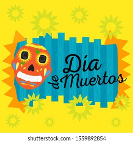 Dia de los muertos poster - Vector illustration