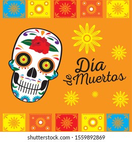 Dia de los muertos poster - Vector illustration
