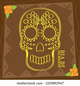 Dia de los muertos poster - Vector illustration