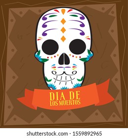 Dia de los muertos poster - Vector illustration