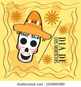 Dia de los muertos poster - Vector illustration