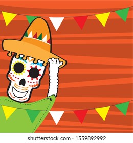 Dia de los muertos poster - Vector illustration