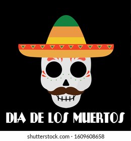 Dia de los muertos poster. Mexican celebration - Vector illustration design