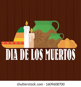 Dia de los muertos poster. Mexican celebration - Vector illustration design