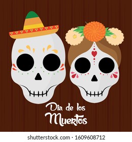 Dia de los muertos poster. Mexican celebration - Vector illustration design