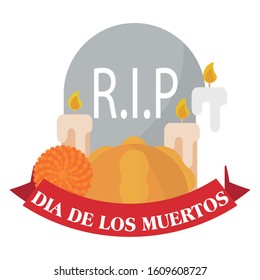 Dia de los muertos poster. Mexican celebration - Vector illustration design