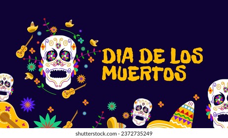 Dia de los muertos poster. Day of the Dead is celebrated every year on November 2 in Mexico. Vector illustration