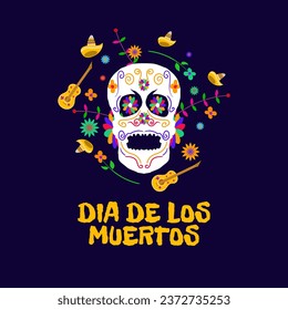 Dia de los muertos poster. Day of the Dead is celebrated every year on November 2 in Mexico. Vector illustration