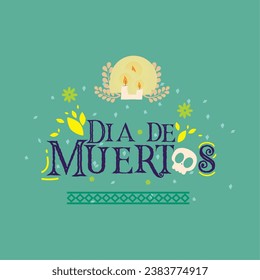 Dia de los muertos poster with candles Vector