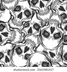 Dia De Los Muertos seamless pattern. Vector Day of the dead, Mexican background, wallpaper