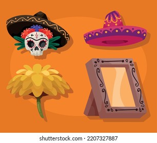 dia de los muertos set items