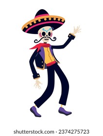 dia de los muertos skeleton isolated