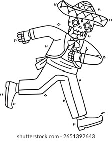 Dia de los Muertos Skeleton Dancing Isolated 