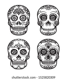 Dia De Los Muertos Skull Dead Stock Vector (Royalty Free) 1525820309 ...