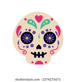 dia de los muertos skull isolated illustration